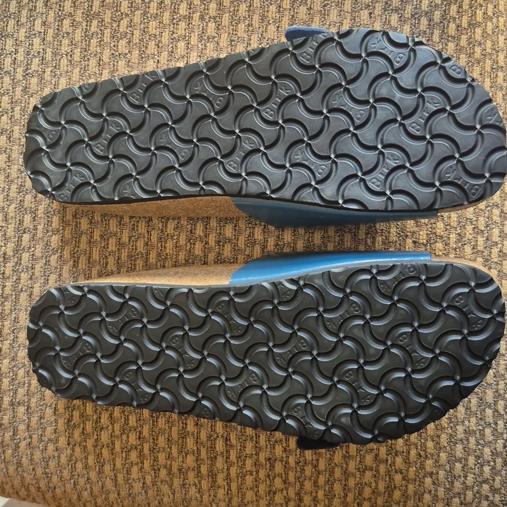 Birki's Retro Slide Sandals Aqual Teal Blue Cover Retro Soul Ladies 10 Men 8 - Picture 4 of 12